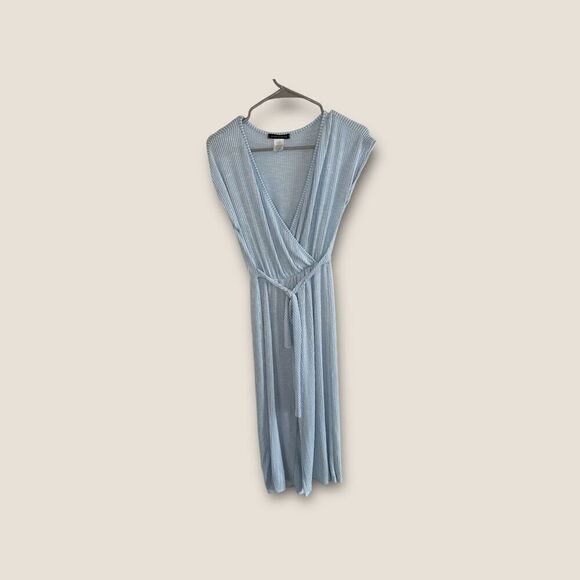 Caution to The Wind Jumpsuit Romper Small Blue Striped Beachy Flowy - Picture 1 of 4